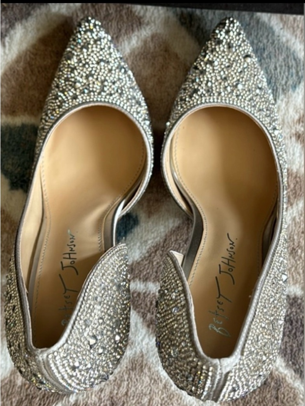 Betsey Johnson Silver Crystal D'Orsay Heels - Picture 6 of 11